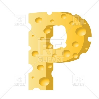 400x400 Font Made Of Cheese, Letter P Royalty Free Vector Clip Art Image