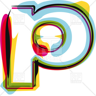 398x400 Abstract Colorful Letter P Royalty Free Vector Clip Art Image