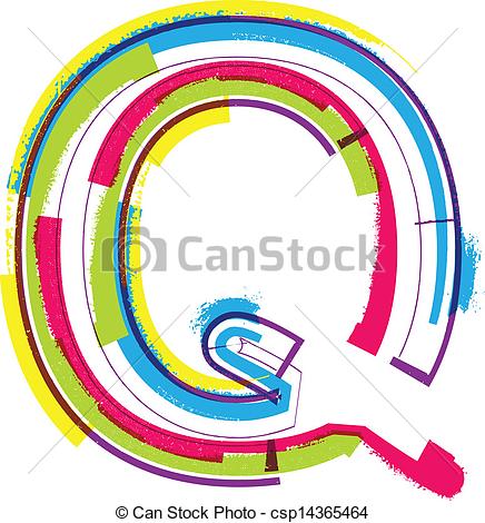 436x470 Colorful Grunge Letter Q.