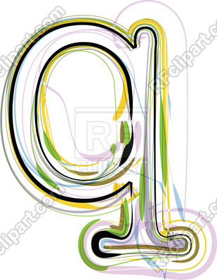 309x400 Organic Font Illustration Lowercase Letter Q Royalty Free Vector