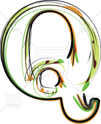 325x400 Organic Type Letter Q Royalty Free Vector Clip Art Image