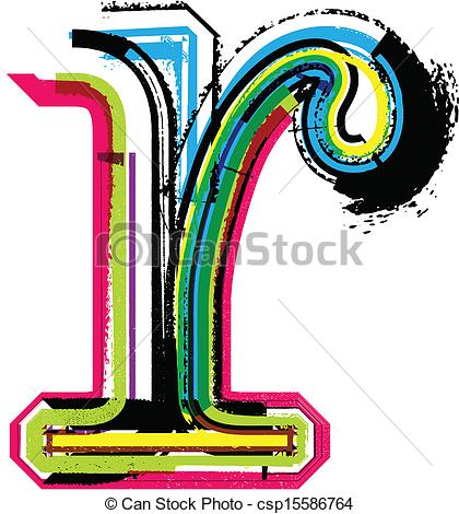 420x470 Colorful Grunge Letter R Clip Art Vector