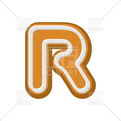 400x400 Letter R Gingerbread Font Royalty Free Vector Clip Art Image
