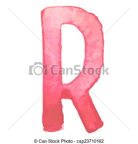 450x470 Letter R Colorful Watercolor Aquarelle Font Type Handwritten
