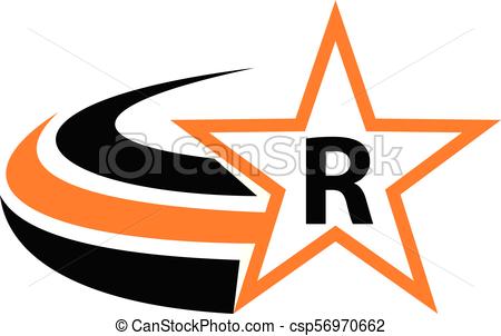 450x302 Star Swoosh Letter R Clip Art Vector