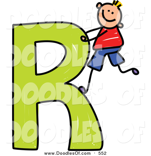 600x620 Vector Clipart Of Doodled Happy Blond White Boy Climbing