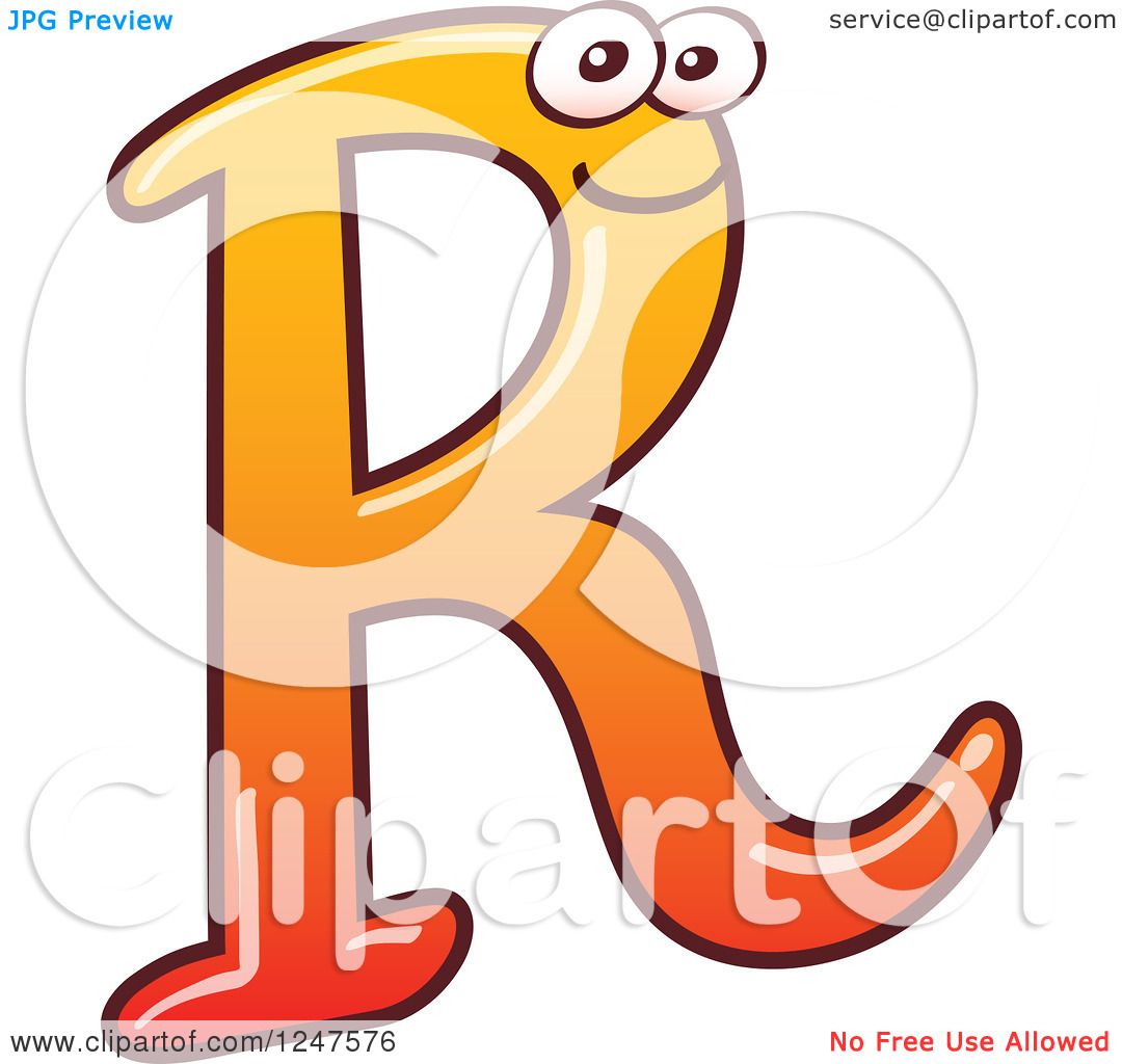 1080x1024 Clipart Of A Gradient Orange Capital R Alphabet Letter Character