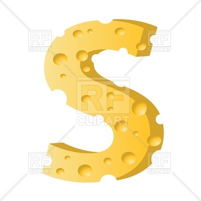 400x400 Font Made Of Cheese, Letter S Royalty Free Vector Clip Art Image