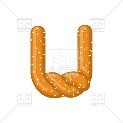 400x400 Letter U Made Of Pretzel