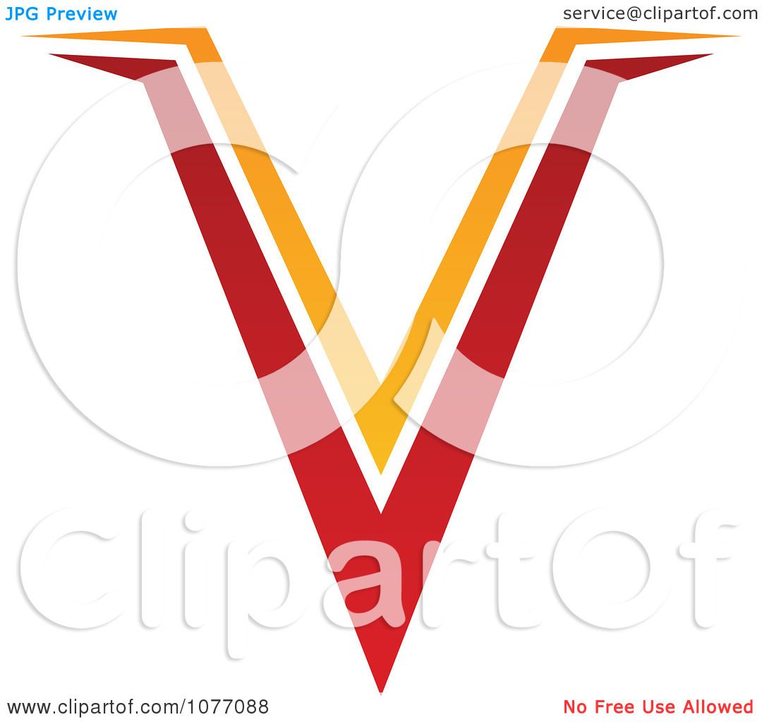1080x1024 Clipart Red And Orange Letter V Logo