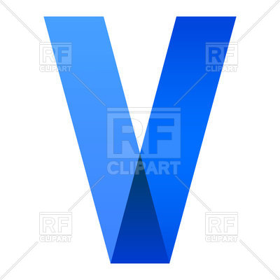 400x400 Alphabet Of Folded Paper Letter V Royalty Free Vector Clip Art