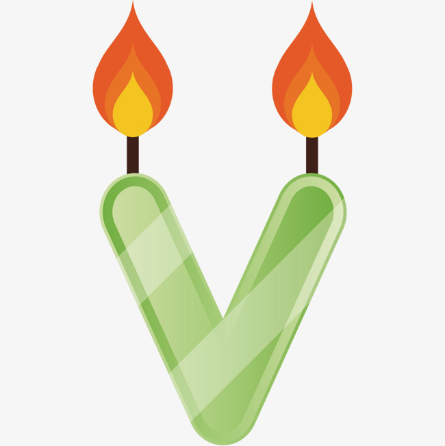 650x651 Cartoon Hand Painted Letters V Candles, Cartoon Candle, Letters