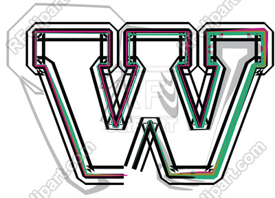 400x289 Color Line Font Illustration Letter W Royalty Free Vector Clip Art