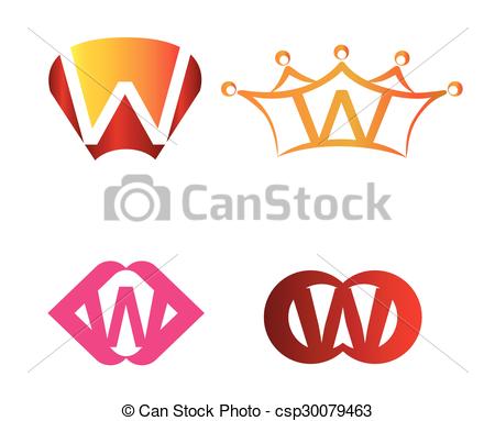 450x383 Letter W Abstract Logo Symbol Set Clip Art Vector