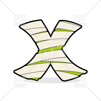 400x400 Letter X With White Stripes Royalty Free Vector Clip Art Image