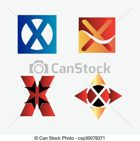 450x455 Letter X Logo Symbol Template Elements Vectors Illustration