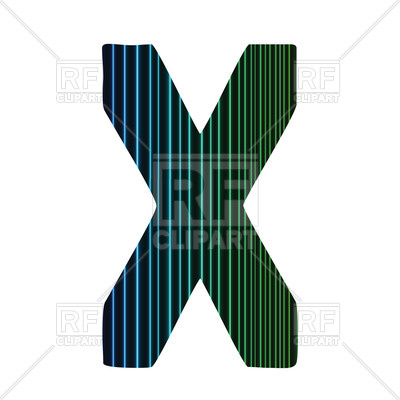 400x400 Striped Letter X Royalty Free Vector Clip Art Image