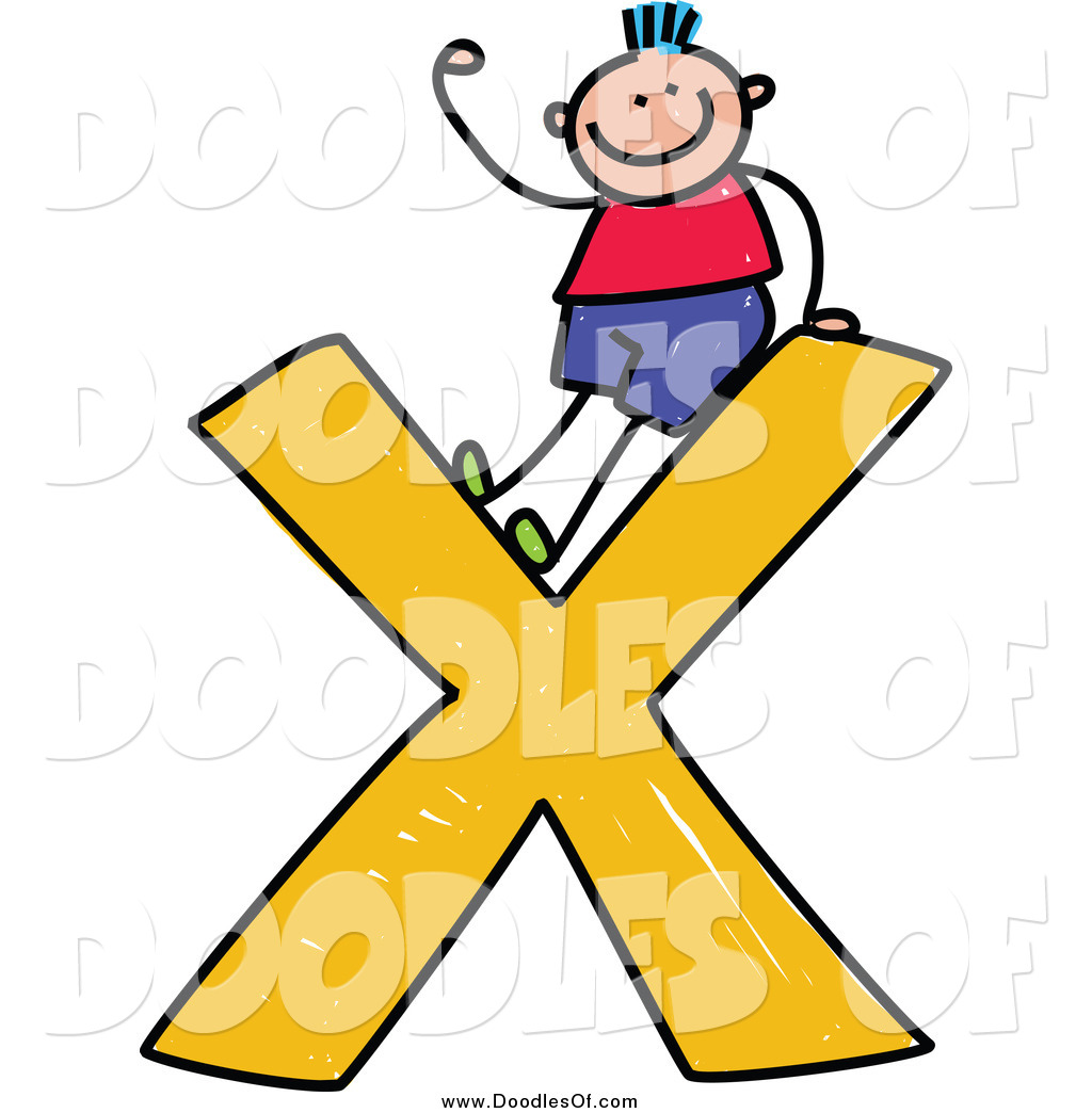 1024x1044 Vector Clipart Of A Doodled Friendly Blue Haired White Stick Boy