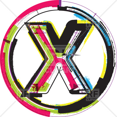 400x400 Colorful Letter X Made Of Abstract Pattern Royalty Free Vector