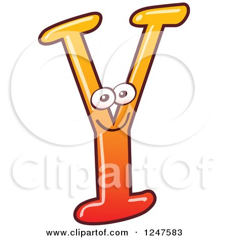 450x470 Clipart Of A Gradient Orange Capital Y Alphabet Letter Character