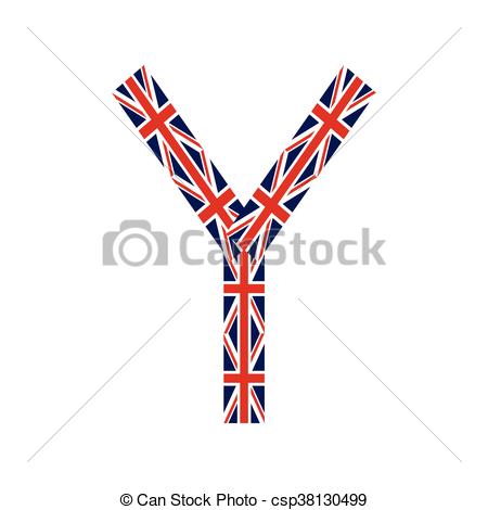 450x470 Letter Y Made From United Kingdom Flags On White Background Eps