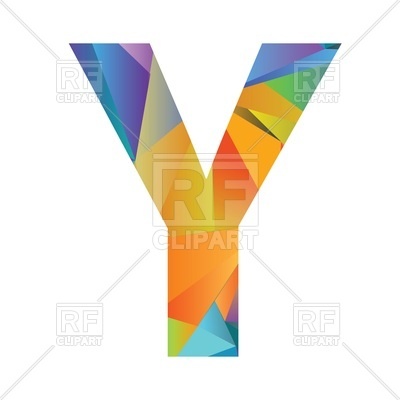400x400 Motley Polygonal Font, Letter Y Royalty Free Vector Clip Art Image