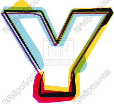 400x365 Abstract Colorful Brushed Letter Y Royalty Free Vector Clip Art