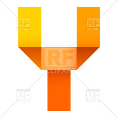400x400 Bright Letter Y Folded Of Paper Ribbon Colour Royalty Free Vector