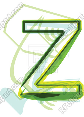 288x400 Green Organic Font Letter Z Royalty Free Vector Clip Art Image
