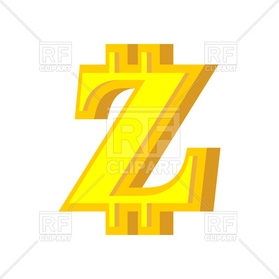 400x400 Letter Z Made Of Bitcoin Font Royalty Free Vector Clip Art Image
