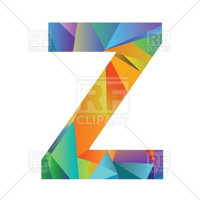 400x400 Motley Polygonal Font, Letter Z Royalty Free Vector Clip Art Image