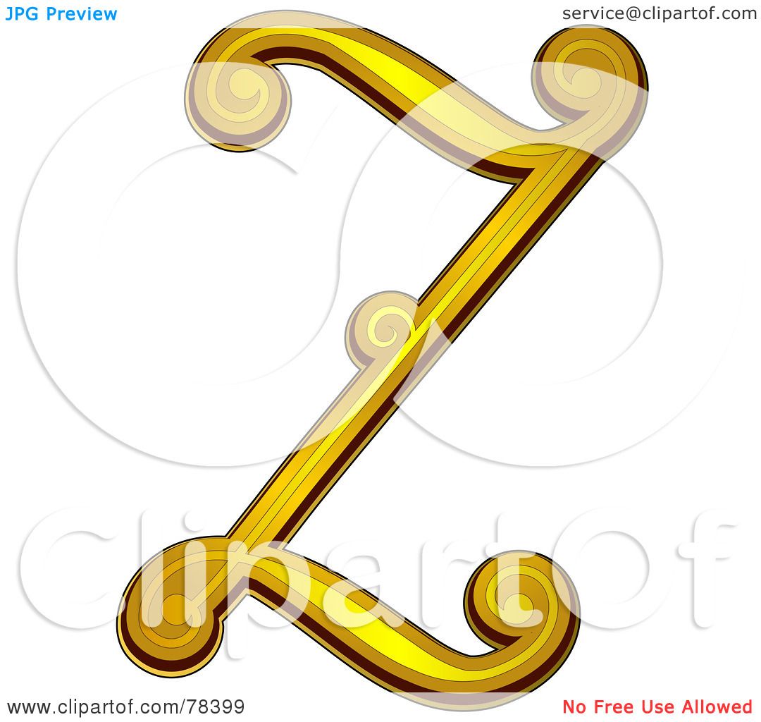 1080x1024 Royalty Free (Rf) Clipart Illustration Of An Elegant Gold Letter Z