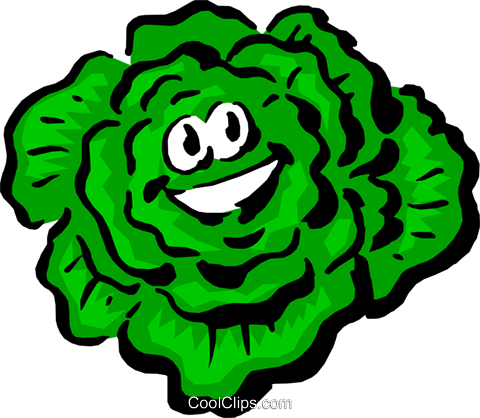 480x418 Cartoon Lettuce Royalty Free Vector Clip Art Illustration