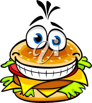 314x350 Clip Art Illustration Of A Smiling Cartoon Burger