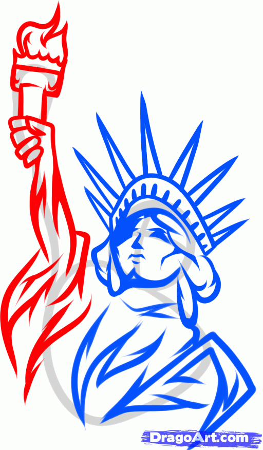512x876 Statue Of Liberty Clipart Easy Drawing
