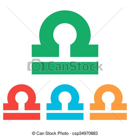 450x470 Libra Sign. Colorfull Set Isolated On White Background Vector