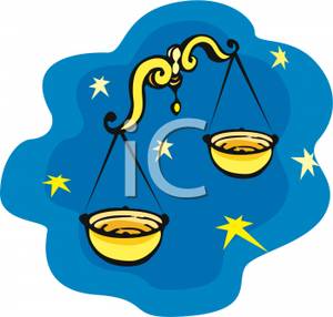 300x286 Clip Art Image Golden Libra Scales On A Starry Night