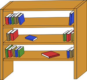 300x276 Furniture Library Shelves Books Clip Art