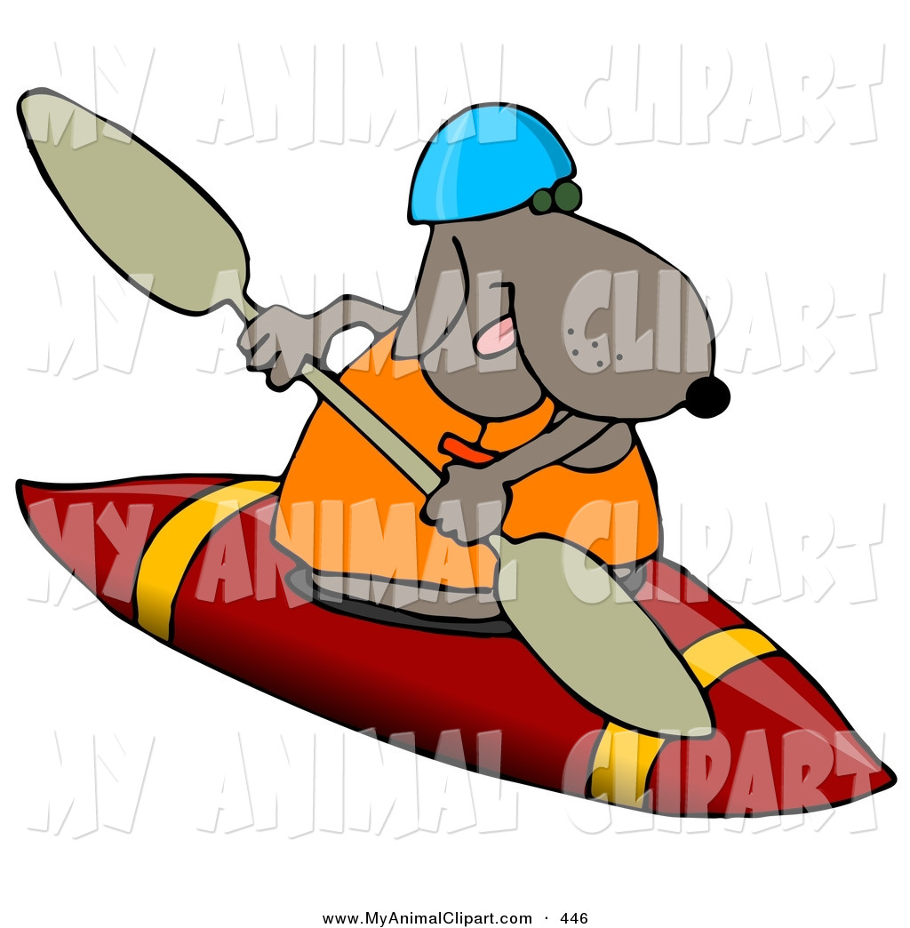 1024x1044 Clip Art Of An Athletic Dog Wearing A Life Jacket And Kayaking By