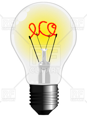 300x400 Eco Light Bulb With Filament Royalty Free Vector Clip Art Image
