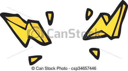 450x251 Freehand Drawn Cartoon Decorative Doodle Lightning Bolts Eps