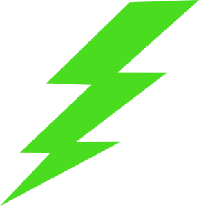 288x298 Green Lighting Bolt Clip Art