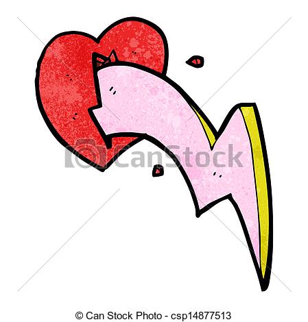 449x470 Cartoon Lightning Bolt Heart Vector Clip Art