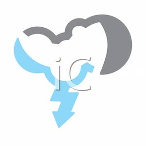 300x300 Clip Art Image A Half Moon With A Lightning Bolt In A Cloud