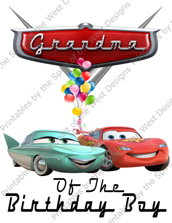 570x738 Grandma Of The Birthday Boy Iron On Lightning Mcqueen Flo Disney