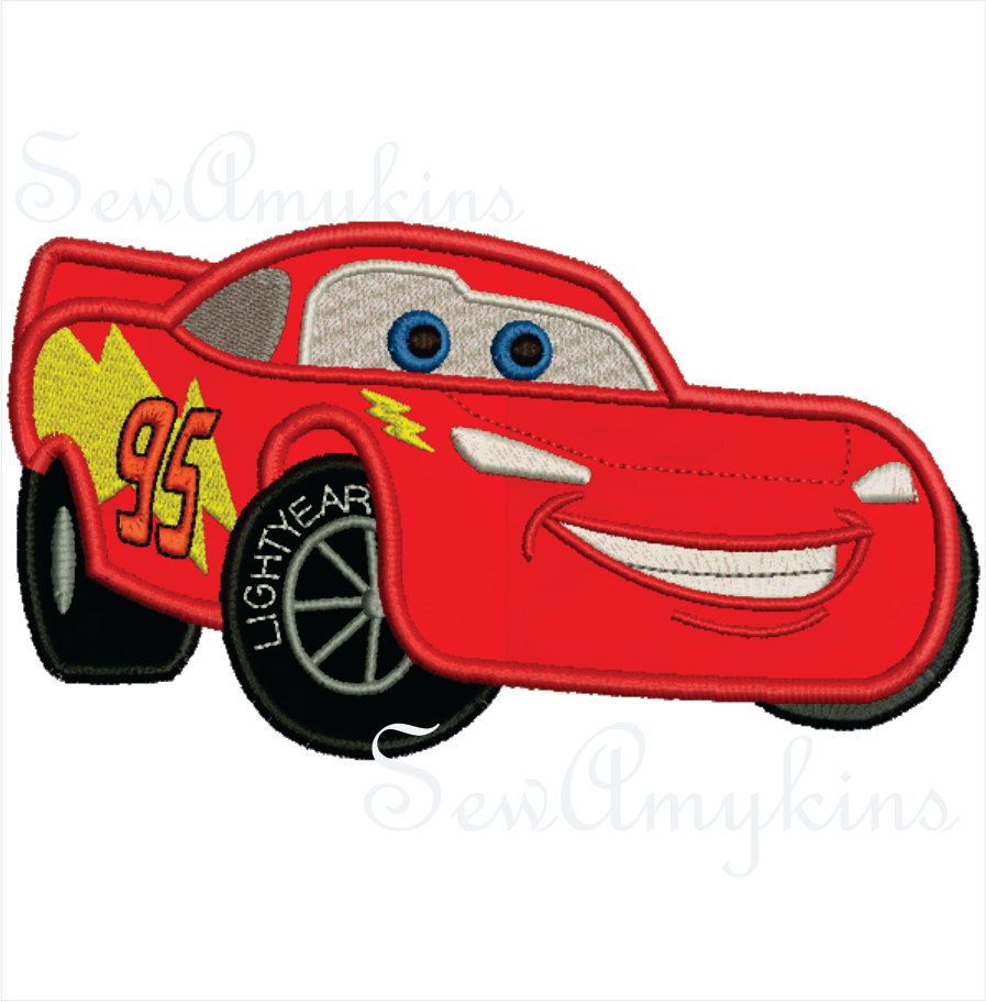 897x911 Lightning Mcqueen Applique Car Machine Embroidery Design File Cars