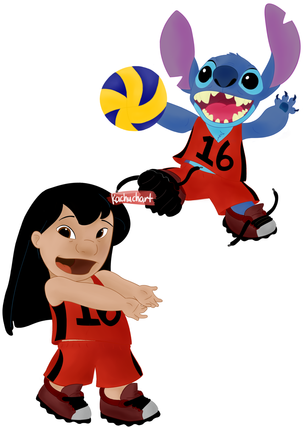 1024x1434 Lilo And Stitch Volleyball By Kachuchart