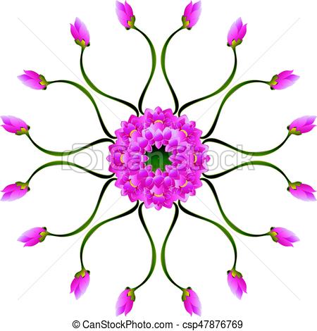 450x470 Water Lily, Purple Lotus Flower Illustration On White Clip Art