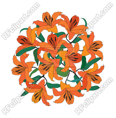 393x400 Lily Bouquet Royalty Free Vector Clip Art Image