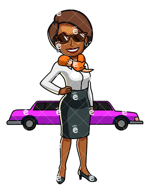 585x755 A Wealthy Black Woman In Front Of A Limousine